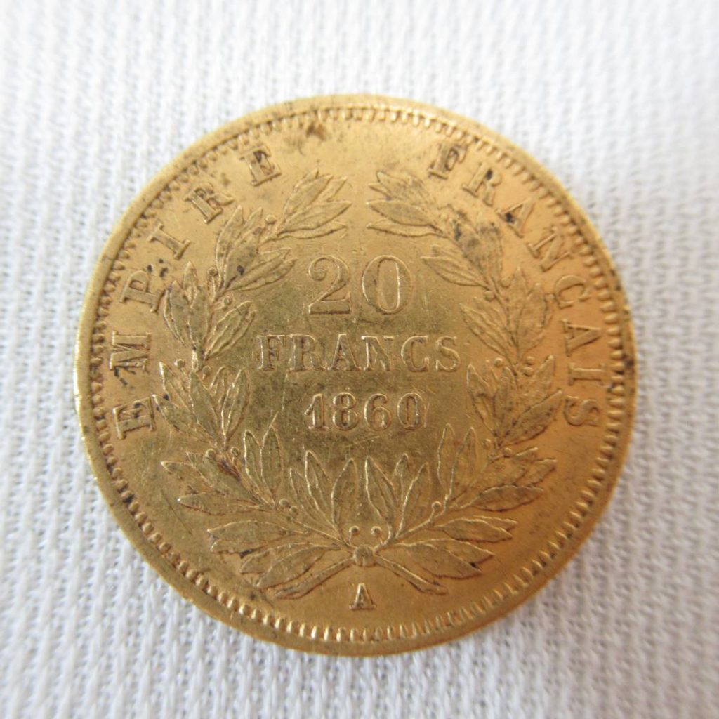 20フラン　金貨　フランス　ナポレオン三世　6.4g　1860年　